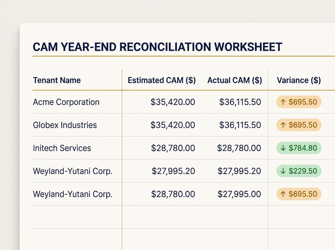 CAM reconciliation card