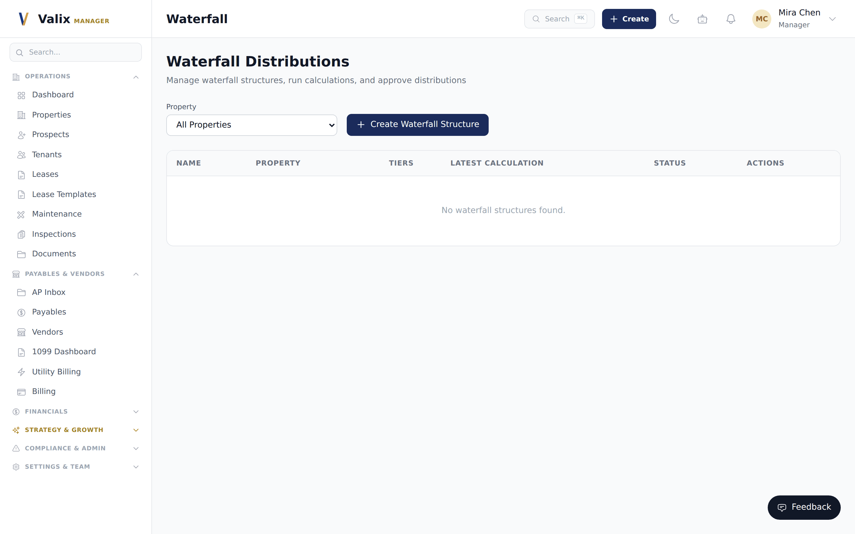 Multi-tier waterfall distribution